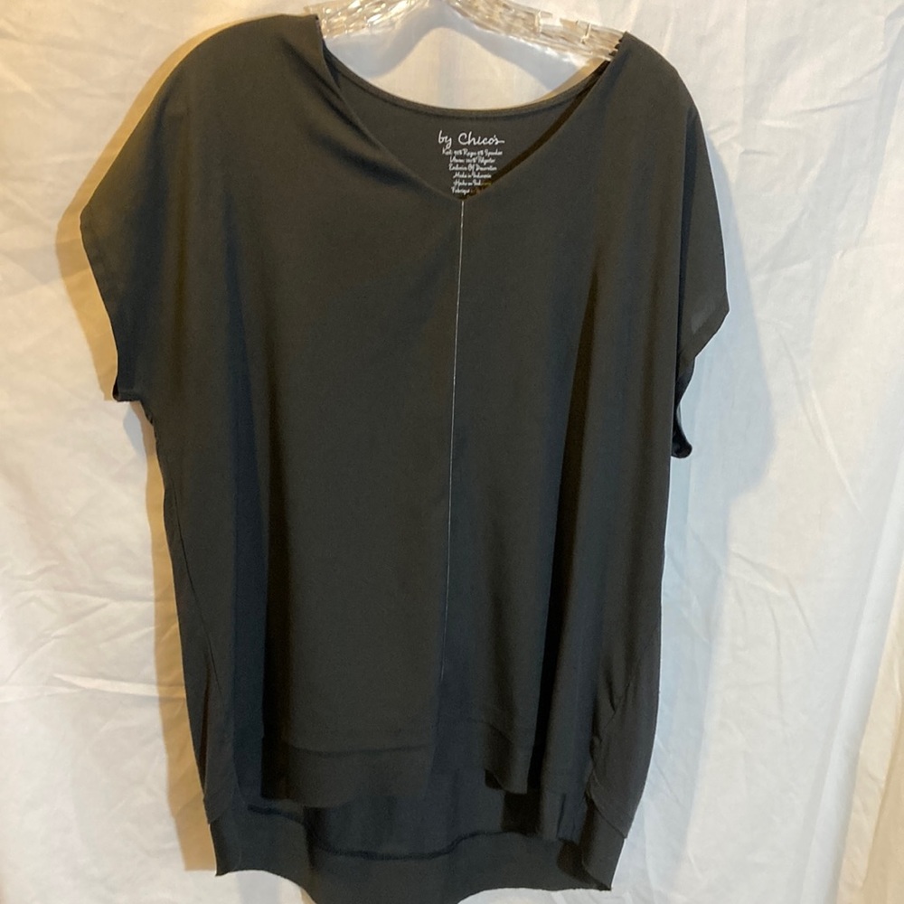 Charcoal gray silky tunic